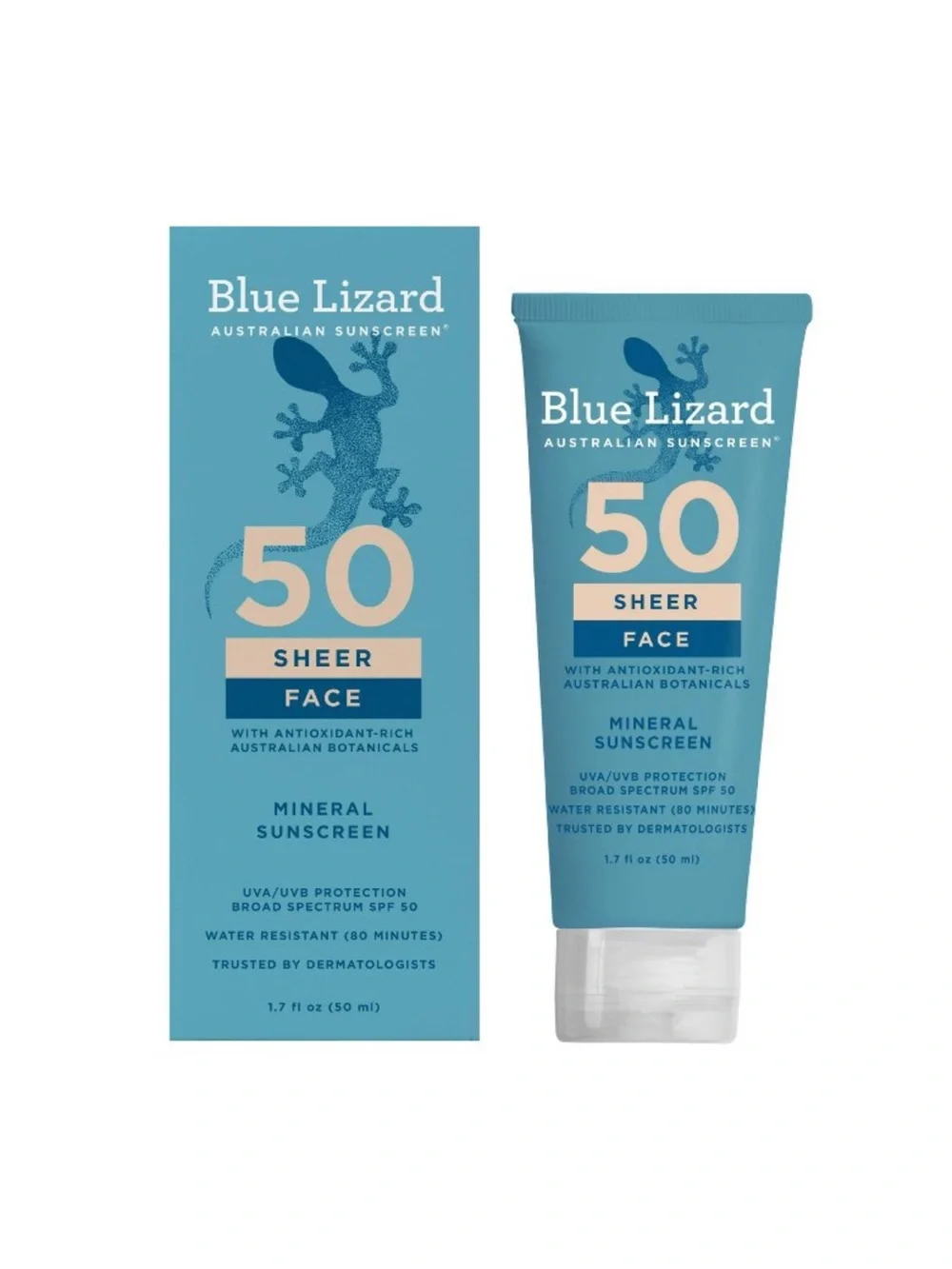 Blue Lizard SPF 50 Sheer Face Mineral Sunscreen - 1.7 oz